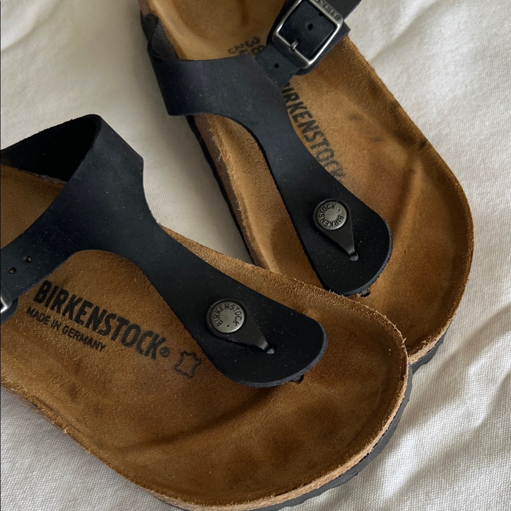 Birkenstock Black and Brown Thong Sandals - Picture 2 of 4